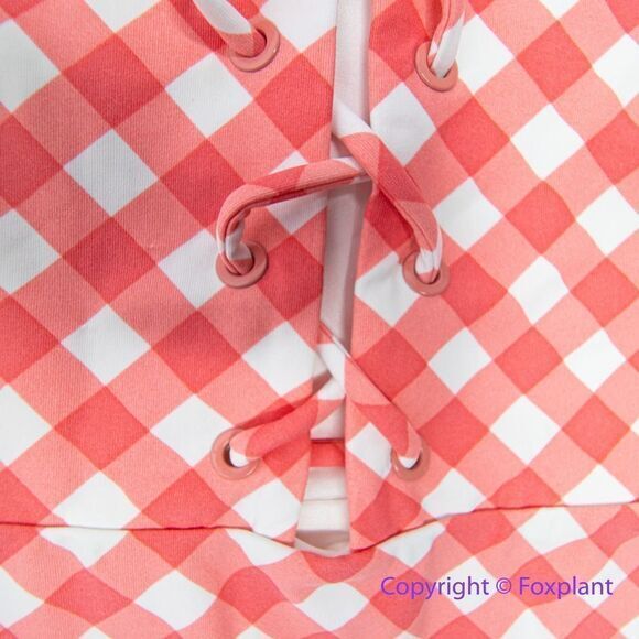 NEW Onia Raquel Barbiecore pink gingham check raquel one‎ piece swimsuit, size S - Picture 6 of 16
